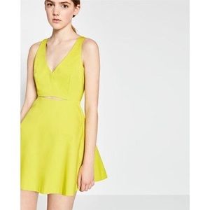 Zara Trafaluc Cutout Skater Dress XS Bright!